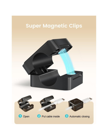 Organizador de Cables Magnético Canisflax Paquete de 6 Clips