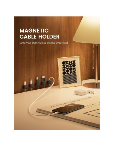 Organizador de Cables Magnético Canisflax Paquete de 6 Clips
