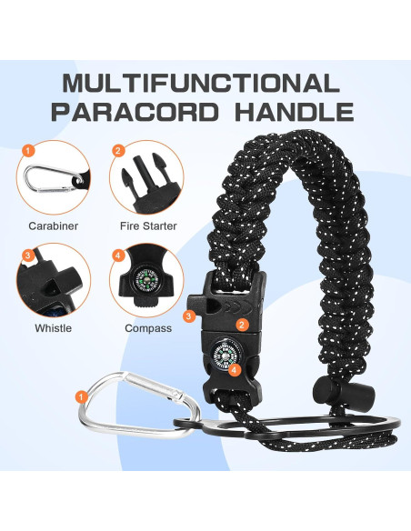 Botella de Agua Aislada GAZLEMHO 1.89L con Accesorios