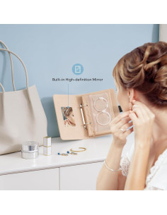 Organizador de Joyería de Viaje Lolalet Negro con Espejo 2