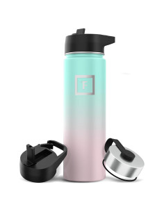 Botella de Agua Iron Flask 0.62L Acero Inoxidable 3 Tapas