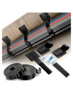 Organizador de Cables Tapsi 40 PCS Adhesivo Nylon Negro