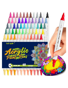 Marcadores de Pintura Acrílica SFAIH 60 Colores Doble Punta