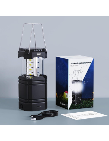 Linterna de Camping Mesqool 3000mAh LED USB Solar Portátil