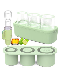 Bandeja de Hielo Cilíndrica Ukulork 40Oz Silicona Verde 3 Piezas
