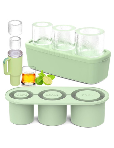 Bandeja de Hielo Cilíndrica Ukulork 40Oz Silicona Verde 3 Piezas