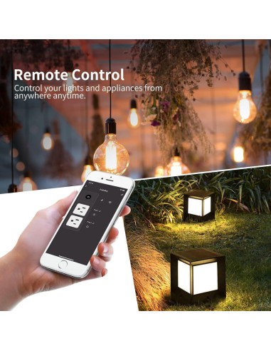 Enchufe Inteligente Exterior JUNLIT 15A con 2 Tomas Wi-Fi