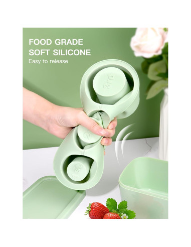 Bandeja de Hielo Cilíndrica Ukulork 40Oz Silicona Verde 3 Piezas