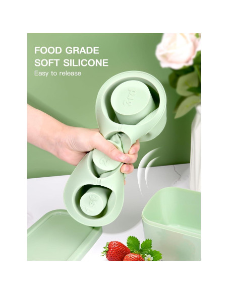 Bandeja de Hielo Cilíndrica Ukulork 40Oz Silicona Verde 3 Piezas