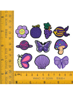 Juego de 30 encantos decorativos para zapatos morados 2