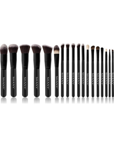 Conjunto de Pinceles de Maquillaje SHANY 18 Piezas Kabuki Negro