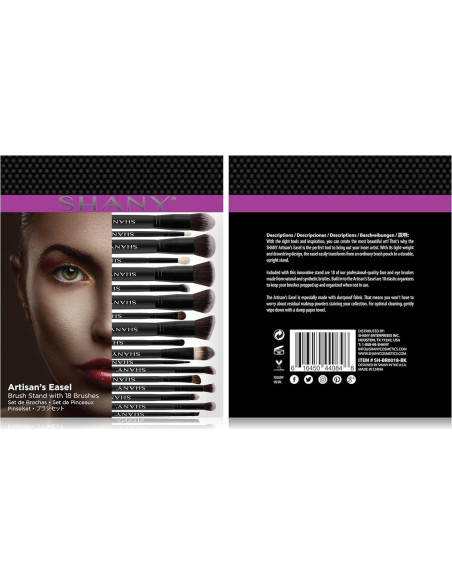 Conjunto de Pinceles de Maquillaje SHANY 18 Piezas Kabuki Negro