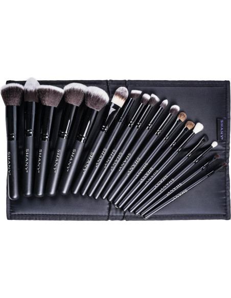 Conjunto de Pinceles de Maquillaje SHANY 18 Piezas Kabuki Negro