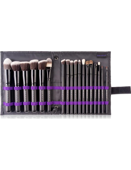 Conjunto de Pinceles de Maquillaje SHANY 18 Piezas Kabuki Negro