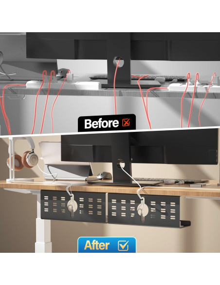 Bandeja de Gestión de Cables Cinati 2 Pack 40,6 cm Negro