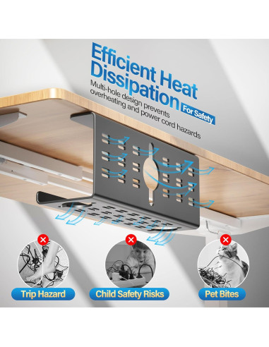 Bandeja de Gestión de Cables Cinati 2 Pack 40,6 cm Negro