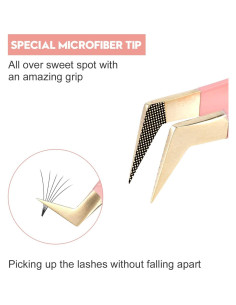 Pinzas para Pestañas Ms.Queen L 16cm Punta de Fibra Volumen 2