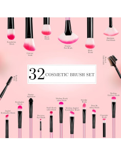 Set de Pinceles de Maquillaje VANDER 32 Piezas Rosa 2