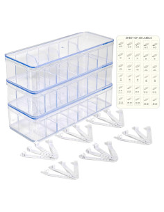 Juego de 3 Cajas Organizadoras de Cables CHRABI - Transparente