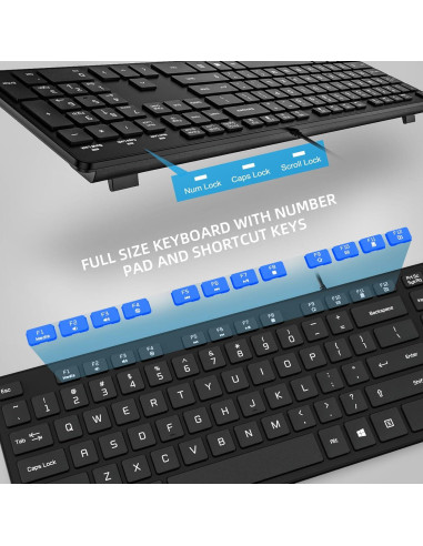 Teclado USB B.FRIENDit KB1430 Negro Teclas Silenciosas