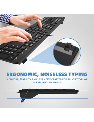 Teclado USB B.FRIENDit KB1430 Negro Teclas Silenciosas