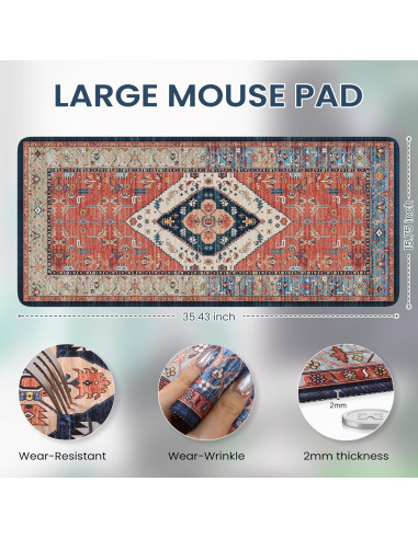 Alfombrilla de Escritorio iCasso XXL Antideslizante Marrón