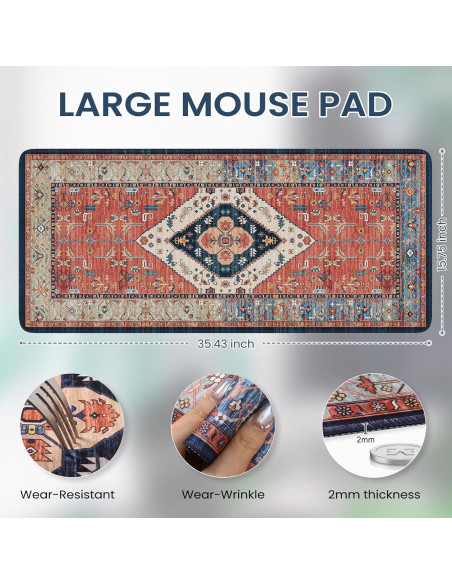 Alfombrilla de Escritorio iCasso XXL Antideslizante Marrón