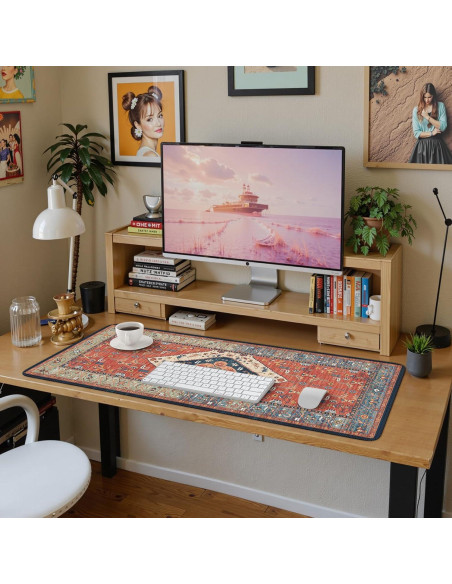 Alfombrilla de Escritorio iCasso XXL Antideslizante Marrón