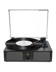 Reproductor de Vinilo Udreamer Negro Bluetooth 3 Velocidades