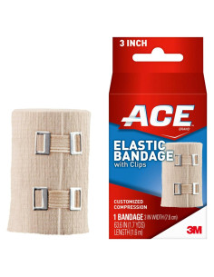 Venda Elástica ACE 7.6 cm con Clips, Soporte para Codo y Tobillo