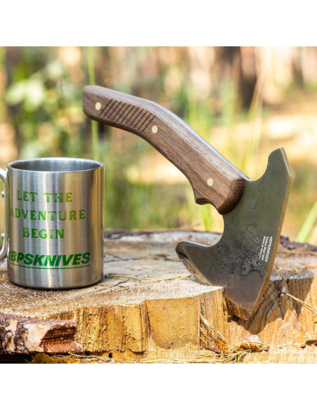 Hacha Bushcraft BPS con funda de cuero - 23.5 cm - Camping