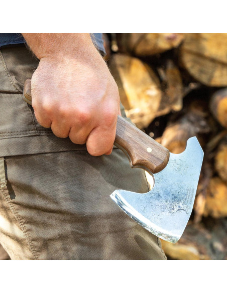 Hacha Bushcraft BPS con funda de cuero - 23.5 cm - Camping