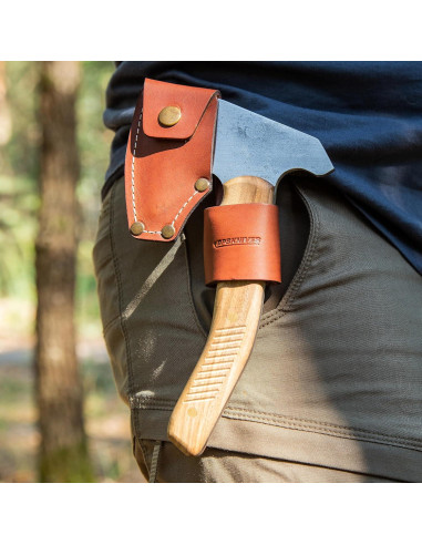 Hacha Bushcraft BPS con funda de cuero - 23.5 cm - Camping