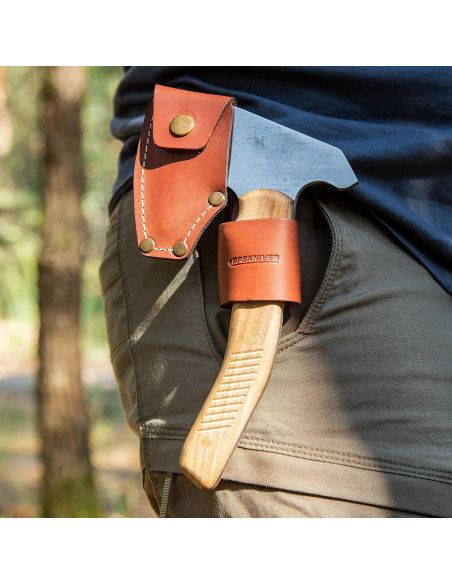 Hacha Bushcraft BPS con funda de cuero - 23.5 cm - Camping