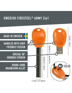 Encendedor de fuego Light My Fire FireSteel Army - Naranja 2