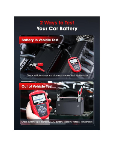 Probador de Batería ANCEL BA101 12V Carga 100-2000 CCA