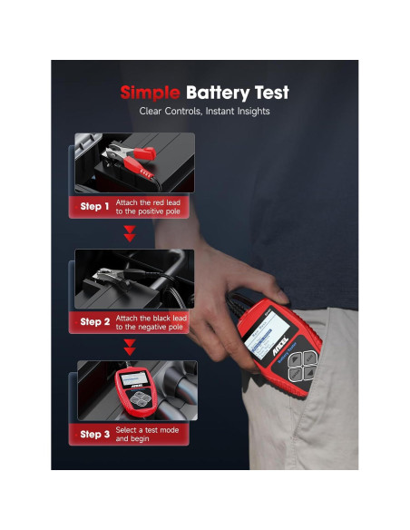 Probador de Batería ANCEL BA101 12V Carga 100-2000 CCA