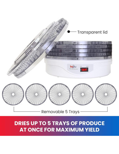 Deshidratador de Alimentos Koolatron TCFD-05 AZ 5 Bandejas