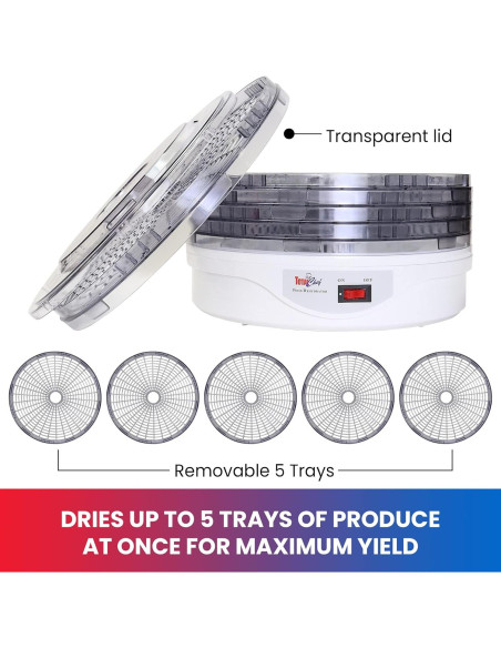 Deshidratador de Alimentos Koolatron TCFD-05 AZ 5 Bandejas