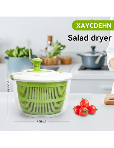 Espiralador de Ensalada XAYCDEHN 5 Cuartos Verde Blanco