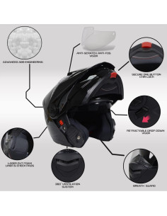 Casco Modular Milwaukee MPH9821DOT Negro Brillante Pequeño 2