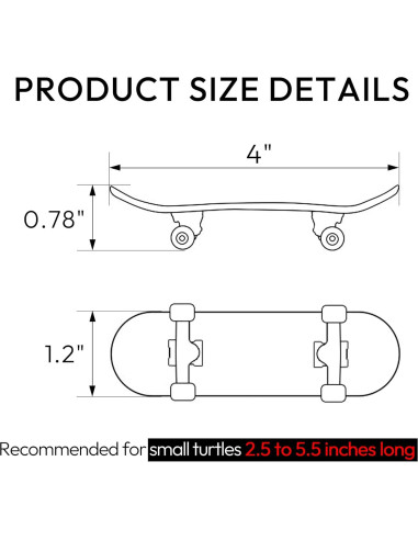 Patineta para Tortugas JJMOLLE con Almohadilla Antideslizante
