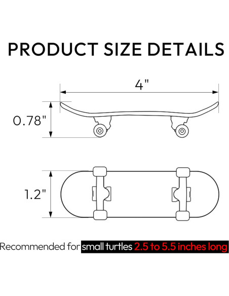 Patineta para Tortugas JJMOLLE con Almohadilla Antideslizante
