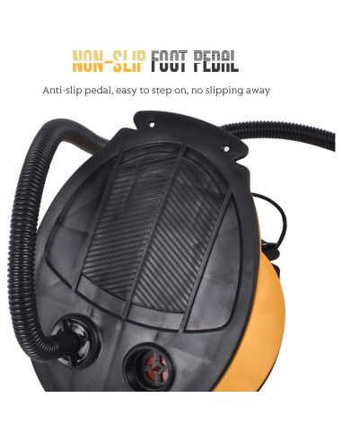 Bomba de aire de pie Glomora 3L para inflables - Amarillo