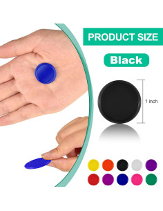 Contadores de Plástico Coopay 500 Piezas 2.5 cm Negro 2