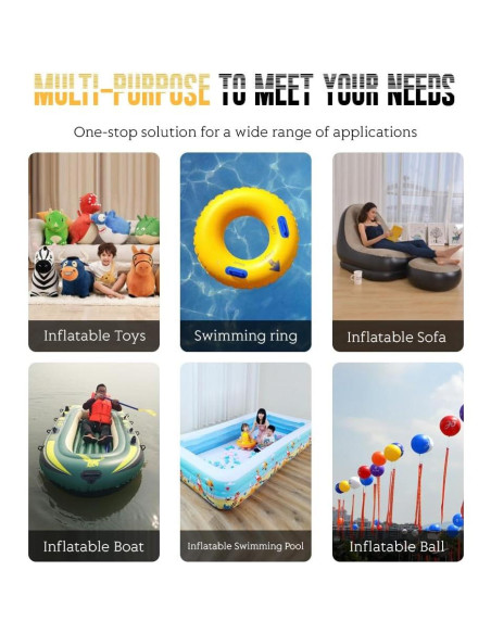 Bomba de aire de pie Glomora 3L para inflables - Amarillo