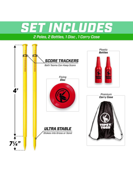Juego de Tipsy Toss GoSports - Jardín - Incluye 6 piezas