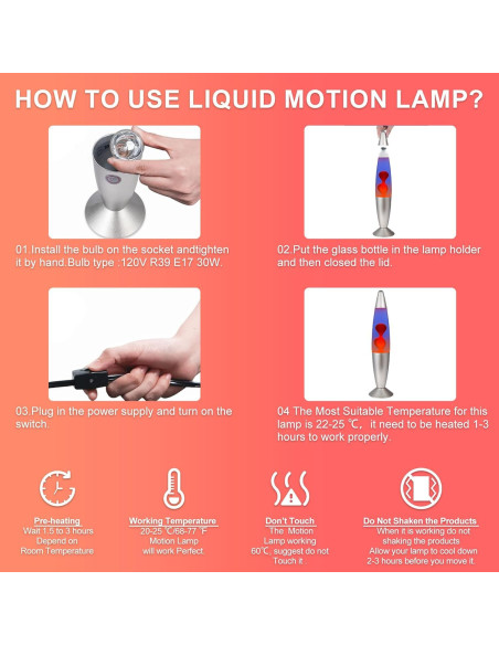 Lámpara Líquida GY 40 cm Luz Nocturna Decorativa