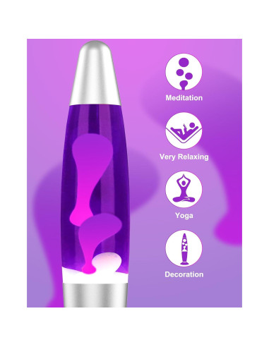 Lámpara de Movimiento Líquido Eadaiylon Púrpura 33cm