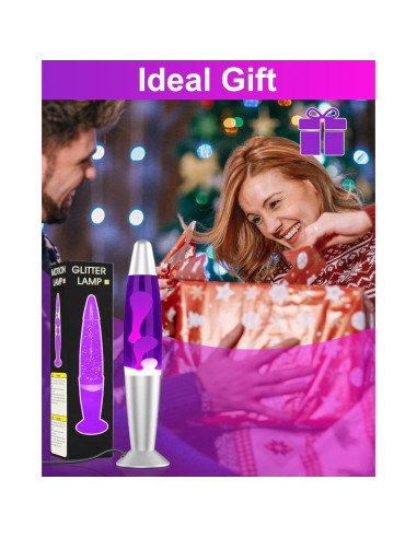 Lámpara de Movimiento Líquido Eadaiylon Púrpura 33cm